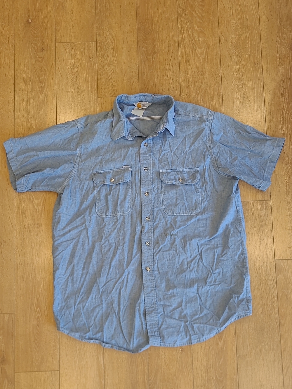 90's Carhartt Short-sleeve Chambray Work Shirt